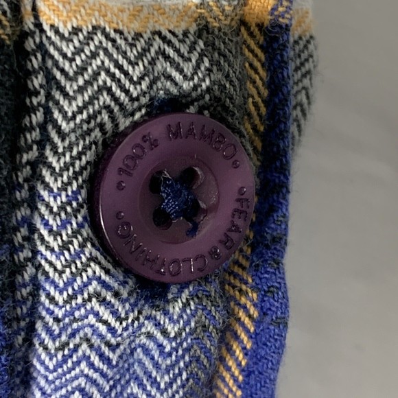 Mambo Australia Plaid Shirt Men’s L Casual Cotton Cargo Flip Cuffs - Picture 4 of 15